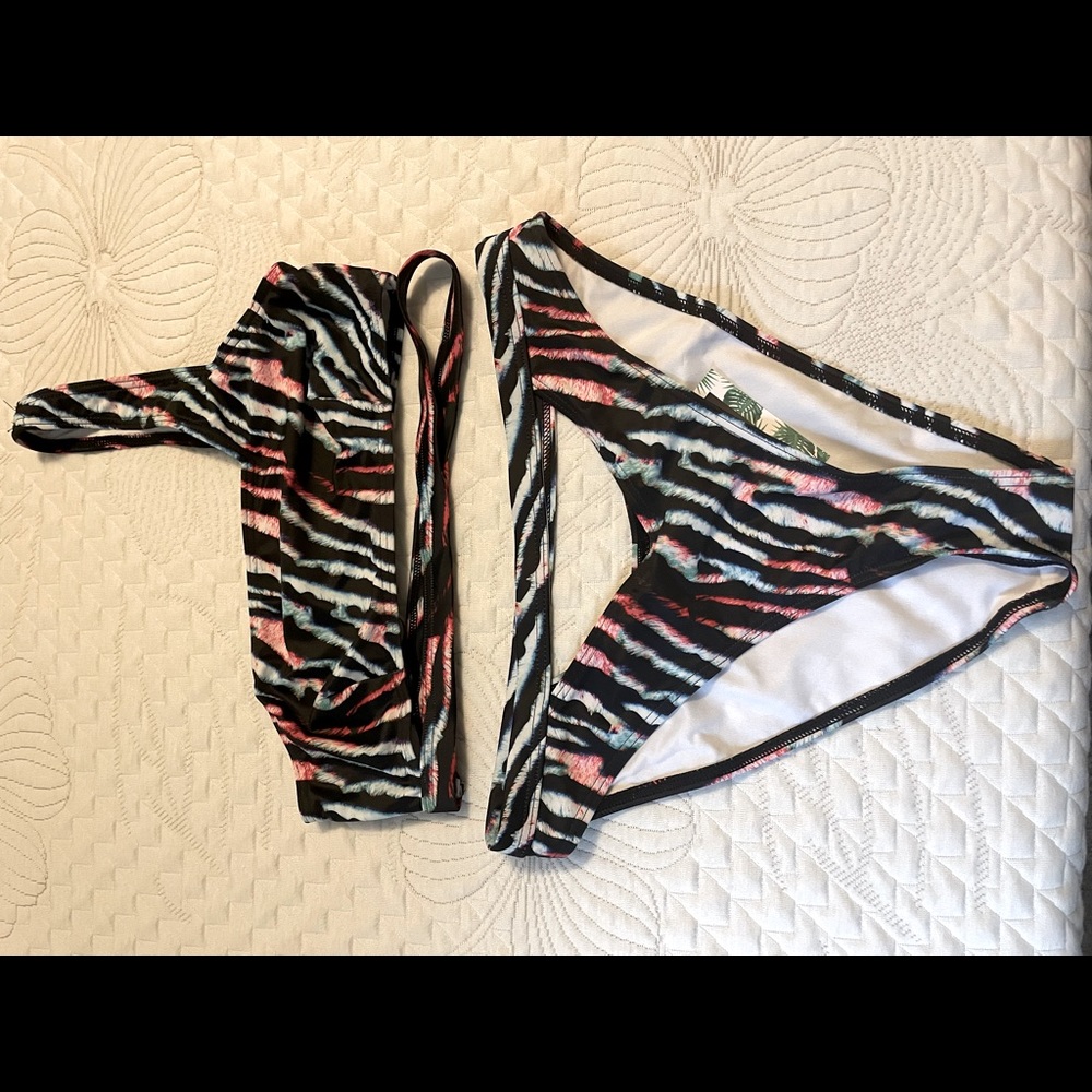 Multicolored Zebra Print Bikini
